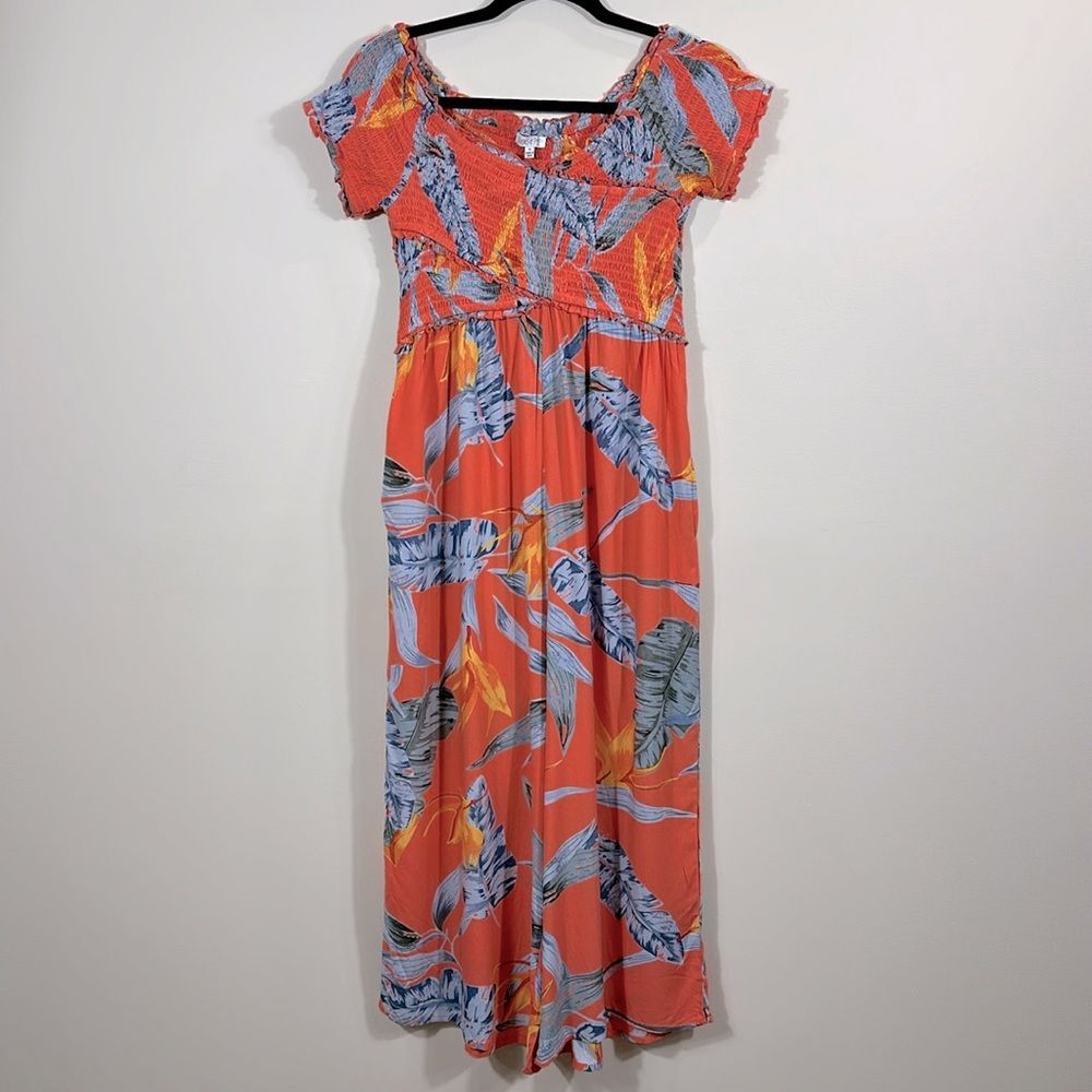 Patrons of Peace NWT Tropical Print Drop Crotch Pockets Jumpsuit Women Medium - Picture 1 of 11